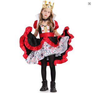 Girl Red Queen Cosplay Dress Luxury Princess Cosplay Costume Halloween Carnival
